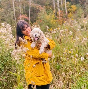 Rachel with her dog