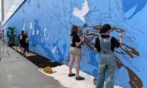 UBCO visual art students unveil new Landmark District mural