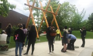 sn̓ilíʔtn, a permanent installation by Syilx artist Les Louis and co-funded by the ONA and UBC, was erected in September of 2016 in the central courtyard on campus to commemorate the 10 year anniversary of UBC Okanagan and the UBC Centennial.