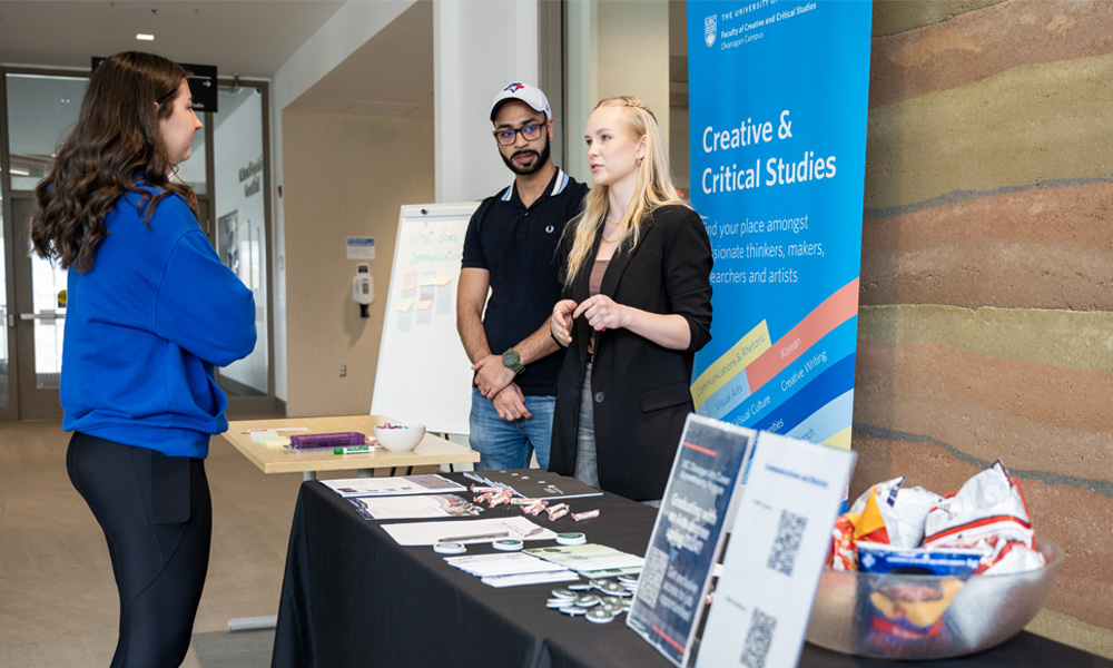 Communications & Rhetoric info booth at UBCO