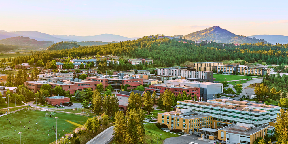 An aerial view of UBC Okanagan's campus.