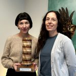 Dr. Alexolpoulos receiving her award, pictured with Dr. Diana Carter, FCCS Associate Dean of Undergraduate Studies