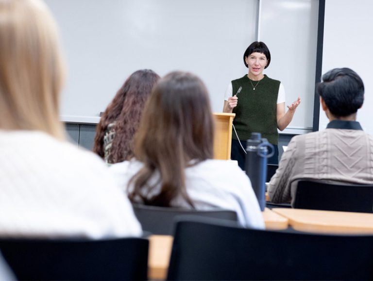 Dr. Alexopoulos in the classroom